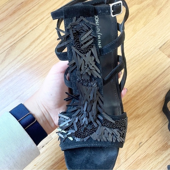 Donald Pliner Willow Beaded Square Toe Heels Sandals - Picture 4 of 10